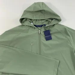 PETER MILLAR CROWN CRAFTED Men’s HALF Zip Hooded Windbreaker Jacket Size XL