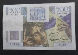 Billet 500 francs Chateaubriand 4.6.1953, fayette 34.12, TB+. épinglages dont un gros....