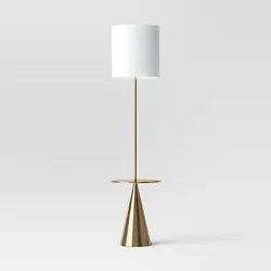 •Modern floor lamp with table •Comes with a 5ft cord •Rotary switch operation •3-way light setting •White...