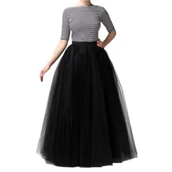 WDPL The skirt includes 5 layers tulle and 1 layer liner.The length of the skirt is around 41-44inches.The waistband is...