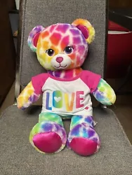 Build A Bear (BAB)Lisa Frank Leopard Rainbow Cat Plush Stuffed 17