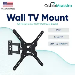 Use for : TV, Monitor, Projector, LCD, LED, OLED, Plasma. Wall TV Mount / TV Bracket. Tilt and Swivel capabilities for...