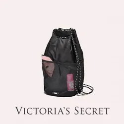Victoria’s Secret Pink Black Mesh Drawstring Backpack Bag. Brand new with tags, sealed in package.
