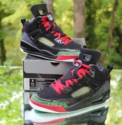 Product Line: Air Jordan Spizike. Colorway: Black, Varsity Red, Classic Green. The Spizike is ahybrid of all the models...