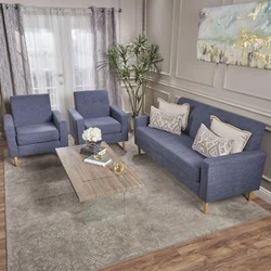 Completed with one sofa and two club chairs, this refined living room set will turn any interior space into a stunning...