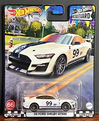 Hot Wheels ‘20 Ford Shelby GT500 Boulevard #66 Premium Real Riders White.