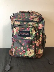 Beautiful JANSPORT Cool Student Spring Floral SCHOOL Backpack, Leather Bottom. Multiple compartments, bottle pocket, 5...