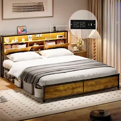 Secret Storage Headboard Charging Station Embeded Design. Strong & Stable Foundation For A Good Nights Sleep: Support...