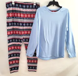 Climate Right. Dark and Light Blue, Red and White. Size: XL, Extra Large. Pants: (unstretched) waist 35