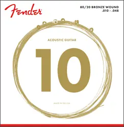 Fender 70XL Acoustic 80/20 Bronze strings are wound on a special hex core wire for a brighter, more consistent, and...