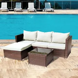 ✅ (Separable & Multifunctional) This outdoor sectional sofa sets are including, 2 corner chair, 1 armless chair, 1...