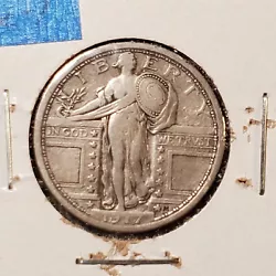 1917 Type 1 Standing Liberty Silver Quarter.  Please see pictures details and description.   The photos show the exact...