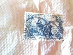 Timbre Rare Allemagne1900-052 Mark Bleu Obliteré.