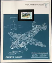 Timbre Des Plus Grands Avions De L’Histoire LOCKHEED HUDSON. Issue d’une collection