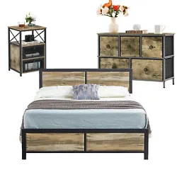 1/ 2 x Nightstands. 【Chest of 5 Drawers】This sturdy dresser has 5 drawers, which provides enough space for daily...