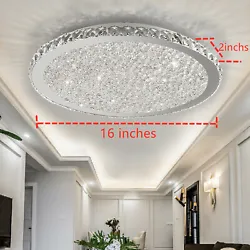 Modern Crystal LED Ceiling Light Fixture Pendant Lamp Flush Mount Chandelier 30W Product Description: Three-dimensional...