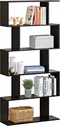 SIMPLE YET FUNCTIONAL 5-TIER S-SHAPED BOOKCASE: Reduces clutter and creates organization wherever you need to expand...