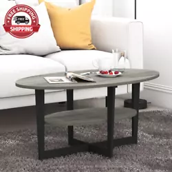 Color French Oak Gray. Furinno 15020WN Oval Coffee Table is a great fit for your modern simple lifestyle. There is a...