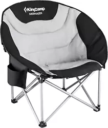 KingCamp Moon Saucer Camping Chair Large Padded Folding Chair Portable Heavy Duty Comfy Sofa Chair Supports 300lbs with...