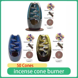 Lit up the top of the backflow cone, burn it fully in case you have to lit it again. Place it on the incense burner,...