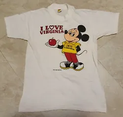 Selling Vintage 70s Disney Mickey Mouse I Love Virgina Single Stitch T Shirt Size S Small. You can see the condition...