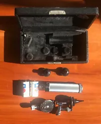 VINTAGE MAY OPHTHALMOSCOPE IN CASE WITH EXTRAS INCLUDING BATTERIES. UNTESTED. PLEASE REVIEW PHOTOGRAPHS FOR THE...