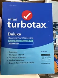 TurboTax Deluxe 2022 Tax Software, Federal & State Tax Return PC/MAC.