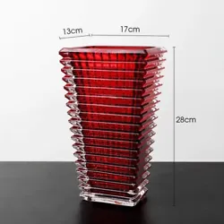 RECTANGULAR VASE RED COLOR. Rectangular Glass Vase (LARGE SIZE). RECTANGULAR GLASS VASE 11