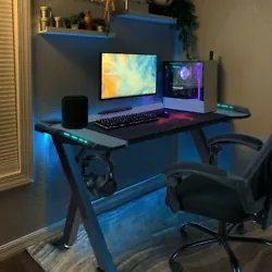 Specifications: Style: Modern Type: Gaming Desk Feature: with RGB Led Lights Mounting: Freestanding Power Source: USB...