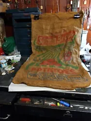 This vintage burlap sack from Spring Brook Farm is a unique and original piece of advertising for seed and feed...
