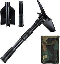 Oziral Mini Pelle Pliante 40 cm, Pelle Jardinage Multifonctionnel Pelle de Survie en Acier au Carbone avec Sac de...