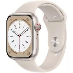 Apple Watch Series 8 GPS + Cellular - 45mm - Boîtier Starlight Aluminium -....