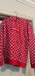 Supreme Louis Vuitton Box Logo Hoodie with defects, ends of hoodie strings fell off in process of shipping during...