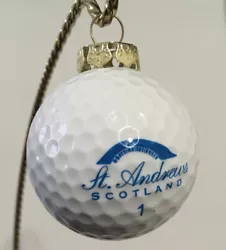 ST. ANDREWS SCOTLAND GOLF BALL CHRISTMAS ORNAMENT - ACTUAL GOLF BALL - USED