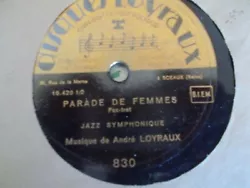 Disque 78 tours Jazz symphonique André Loyraux. Le beau picador.