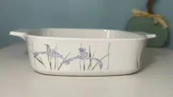 This vintage CorningWare casserole is a rare find for collectors of Shadow Iris products. The 1 liter dish is made of...