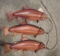 STREAM LINE ORGINALS BY LANCE MARSHALL (BOEN) HAND CRAFTED 3 LEATHER TROUT ON STRING. VERY NICE HAND CRAFTED LEATHER....