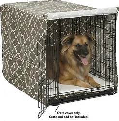 Dog kennel cover/dog crate cover is made of extra-durable polyester & cotton blended fabric, machine wash/dryer safe....