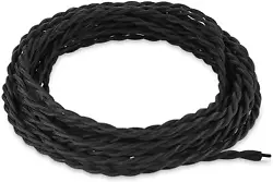 Black Cloth Covered - Twisted Cotton Cord. Dont discard that Antique piece that needs to be re-wired. Wherever you use...