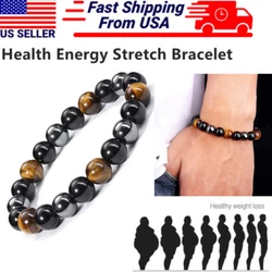 Hand-made with elastic cord rope for durability,Comfortable wearing. Hematite - Balance. Tigers eye stone - Power.