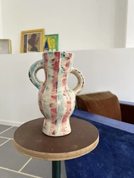Vase céramique forme libre Poët Laval…Vintage années 50-60…Bel état général…26/18cm…Mondial Relay...