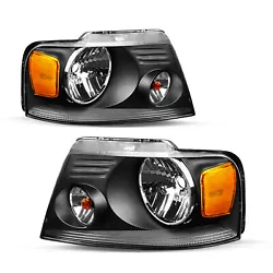 For 2004-2008 FORD F150. 1 Pair Headlights.Bulbs are not included.