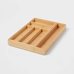 •Bamboo compartment drawer organizer •Crafted from varnished finish bamboo •Features 7 main divided compartments...