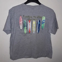 Nautica 90s double sided surfboard t shirt. Condition is 