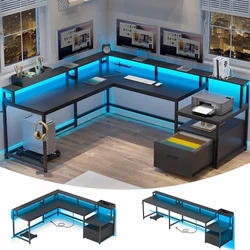 Coming with a file drawer, printer cabinet, and one open storage shelf, with powerful storage space. SEDETA Reversible...