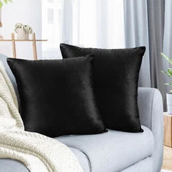 Set of 2 Throw Pillow Cover Solid Velvet Sofa Throw Cushion Covers.