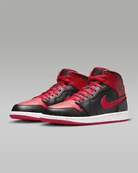 Nike Air Jordan 1 Mid Banned Black Red White 554724-074 Mens and GS New.