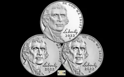 2022 Nickel Update Set. Sale is a S Proof Jefferson Nickel 5C and a Uncirculated P,D Nickel From Bank Rolls.