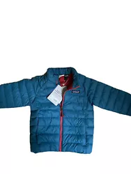 Patagonia Wavy Blue Baby Down Sweater Jacket 3T NWT. Condition is New with tags. Shipped with USPS Ground Advantage.