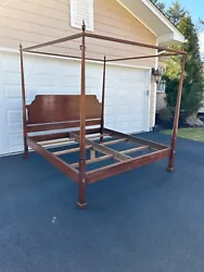 Henkel Harris California King Bed frame in Wild Black Cherry finish #24. Excellent condition. Circa 1972. The bed takes...